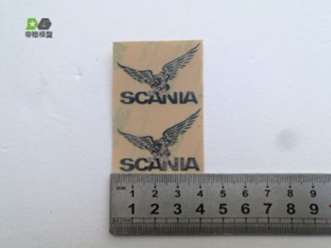 DMW 074-7-2 Small Scania griffin decal in chrome